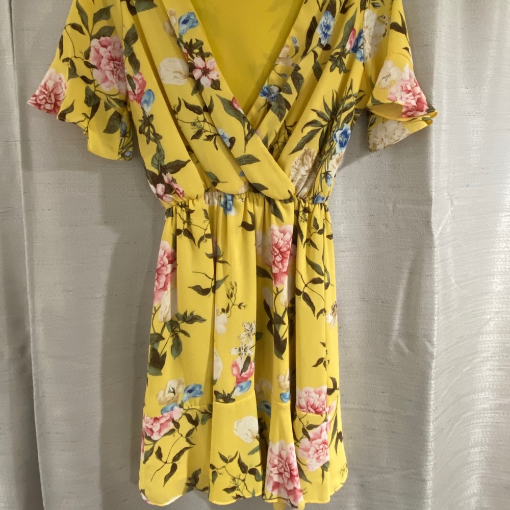Everly Yellow Floral Printed Dress